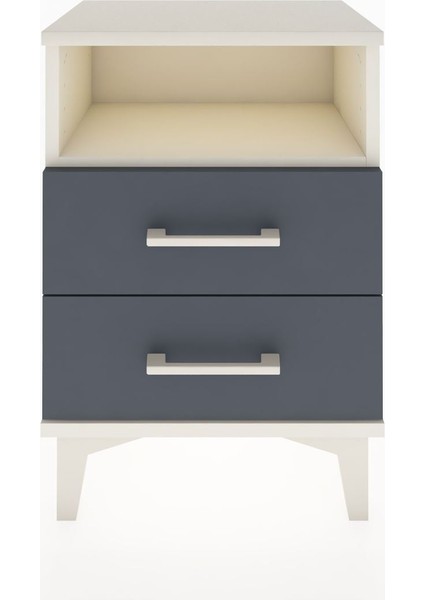 Arges Komodin Tek Raflı 2 Çekmeceli 44X30X64 Aytaşı-Antrasit