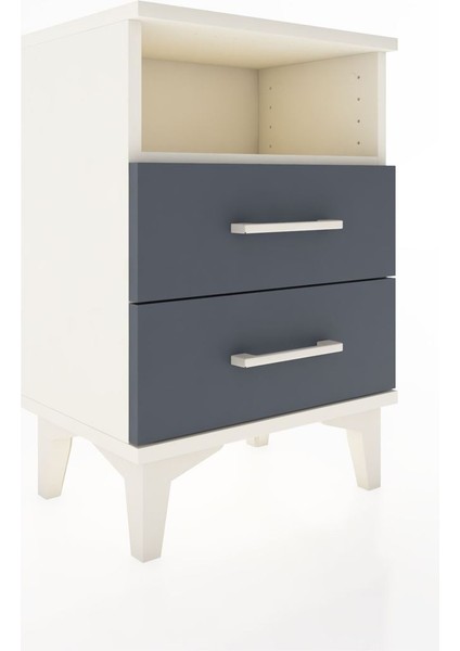 Arges Komodin Tek Raflı 2 Çekmeceli 44X30X64 Aytaşı-Antrasit fiyatları