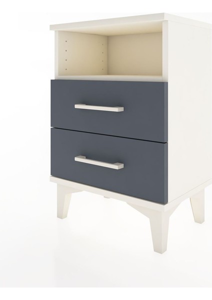 Arges Komodin Tek Raflı 2 Çekmeceli 44X30X64 Aytaşı-Antrasit modelleri