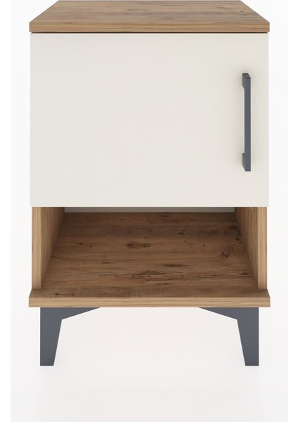 Arges Komodin 2 Raflı Tek Kapaklı 44X30X64 Çam-Aytaşı