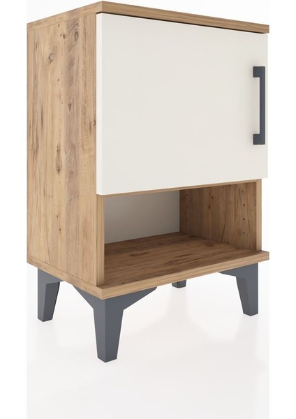 Arges Komodin 2 Raflı Tek Kapaklı 44X30X64 Çam-Aytaşı fiyatları