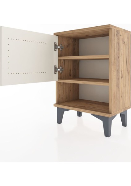 Arges Komodin 2 Raflı Tek Kapaklı 44X30X64 Çam-Aytaşı fırsatları