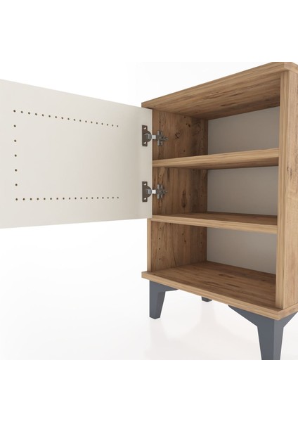 Arges Komodin 2 Raflı Tek Kapaklı 44X30X64 Çam-Aytaşı indirimleri