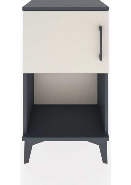 Arges Komodin 2 Raflı Tek Kapaklı 44X30X80 Antrasit-Aytaşı