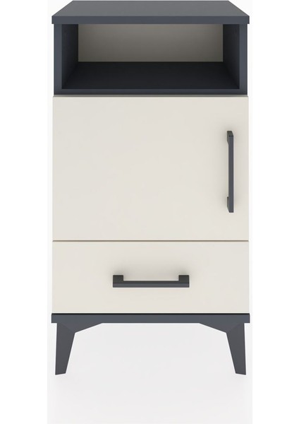 Arges Komodin 2 Raflı Tek Kapaklı 44X30X80 Antrasit-Aytaşı fiyatları