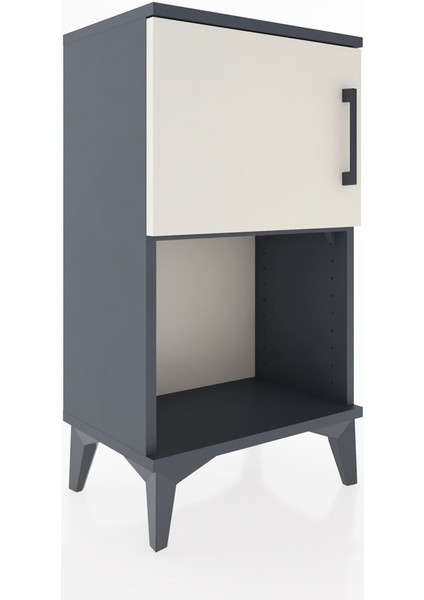 Arges Komodin 2 Raflı Tek Kapaklı 44X30X80 Antrasit-Aytaşı modelleri