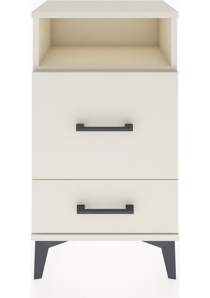 Arges Komodin Tek Raflı 2 Çekmeceli 44X30X80 Aytaşı-Aytaşı