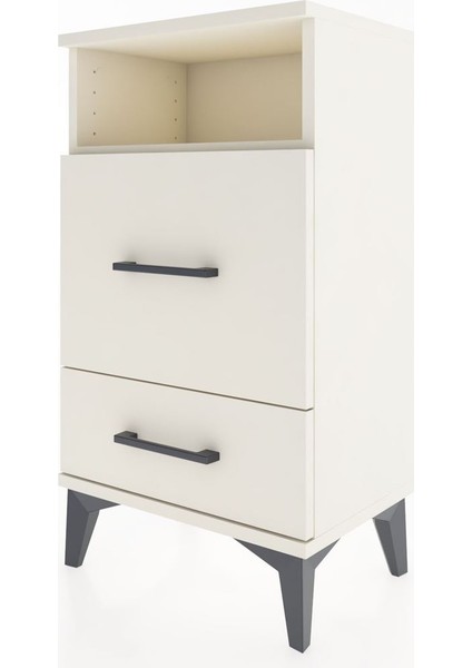 Arges Komodin Tek Raflı 2 Çekmeceli 44X30X80 Aytaşı-Aytaşı indirimleri