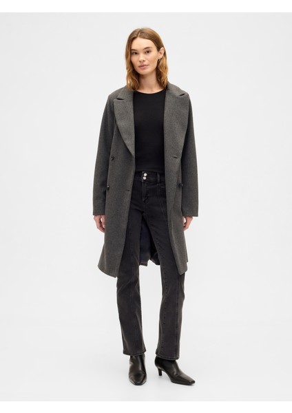 Kadın Siyah Mid Rise Universal Seamed Baby Boot Jean Pantolon