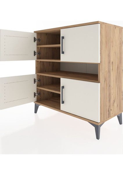 Hyperion Şifonyer 5 Raflı 4 Kapaklı 88X44X96 Çam-Aytaşı fırsatları