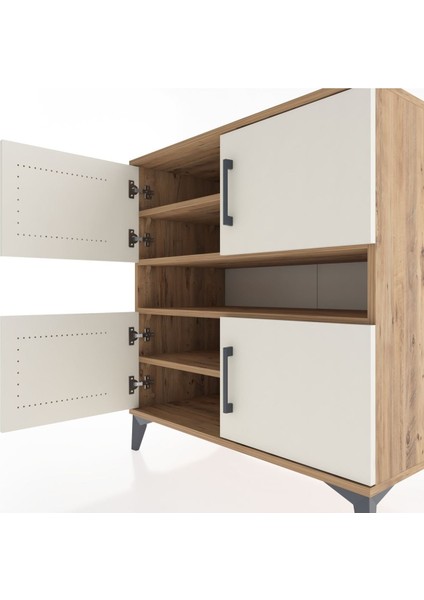 Hyperion Şifonyer 5 Raflı 4 Kapaklı 88X44X96 Çam-Aytaşı indirimleri