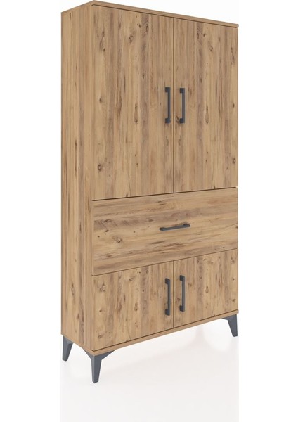 Arges Dolap 3 Raflı Tek Çekmeceli 4 Kapaklı 88X30X163 Çam-Çam fiyatları