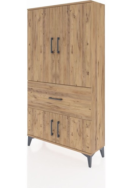 Arges Dolap 3 Raflı Tek Çekmeceli 4 Kapaklı 88X30X163 Çam-Çam modelleri