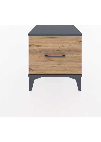 Hyperion Komodin Tek Çekmeceli 44X44X48 Antrasit-Çam