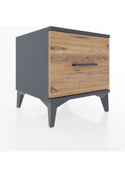 Hyperion Komodin Tek Çekmeceli 44X44X48 Antrasit-Çam fiyatları