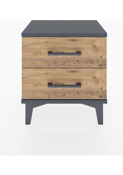 Arges Komodin 2 Çekmeceli 44X30X48 Antrasit-Çam