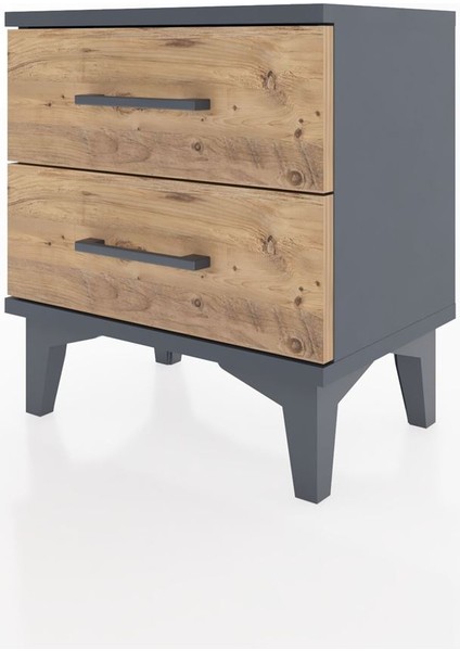 Arges Komodin 2 Çekmeceli 44X30X48 Antrasit-Çam modelleri