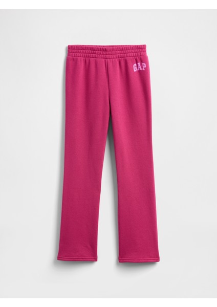 Kız Çocuk Pembe Relaxed Gap Logo Bootcut Eşofman Altı