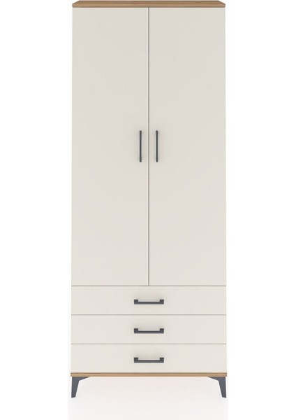Arges Dolap 4 Raflı 3 Çekmeceli 2 Kapaklı 88X30X221 Çam-Aytaşı
