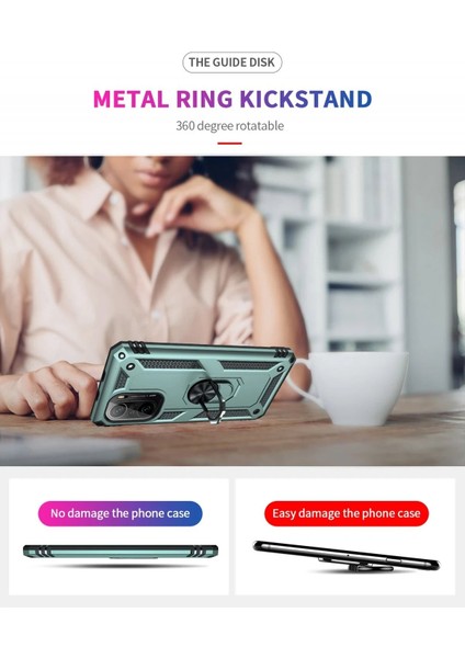Xiaomi Poco F3 Kılıf Sofya Yüzüklü Silikon Kapak - Yeşil - MKR021781-2298 fırsatları