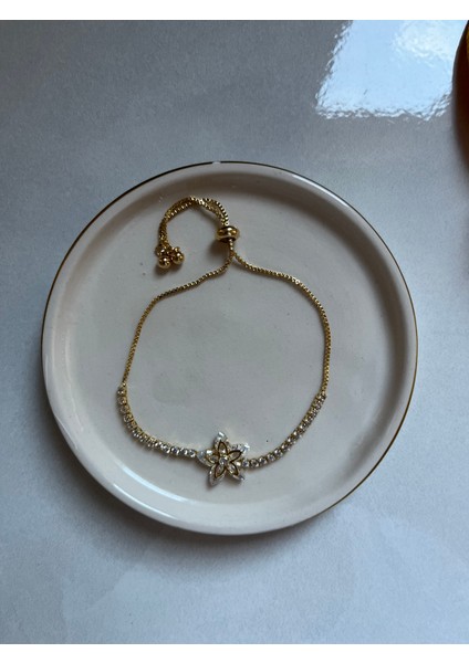 Çelik Bileklik Gold Bileklik Altın Renk Çiçekli Taş Detaylı Kadın Bileklik Taşlı Bileklik Çiçek Detaylı Kadın Bileklik, Altın Renk Çelik Takı Aksesuar Bileklik Kadın Bileklik fırsatları