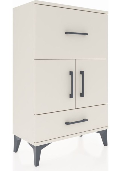 Arges Komodin Tek Raflı 2 Çekmeceli 2 Kapaklı 60X30X96 Aytaşı-Aytaşı fiyatları