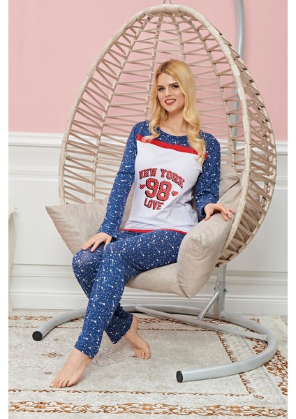 Bayan Uzun Kollu Pijama Takımı Model No 7569