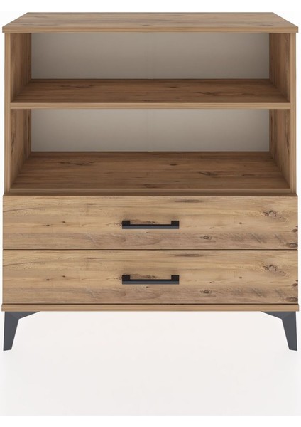 Arges Şifonyer 2 Raflı 2 Çekmeceli 88X30X96 Çam-Çam