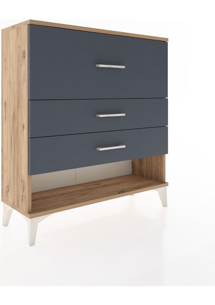 Arges Şifonyer 3 Çekmeceli 88X30X96 Çam-Antrasit fiyatları