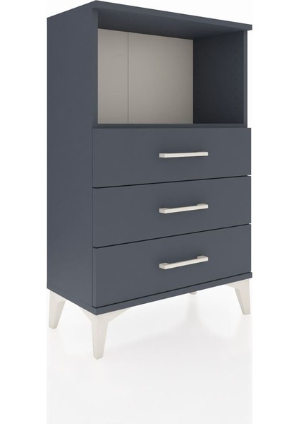 Arges Komodin Tek Raflı 3 Çekmeceli 60X30X96 Antrasit-Antrasit fiyatları