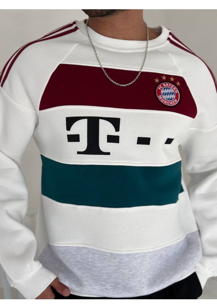 Bayern M Oversize Şardonlu Penye Sweat - B Munih 3 Iplik Şardonlu Sweatshırt fiyatları
