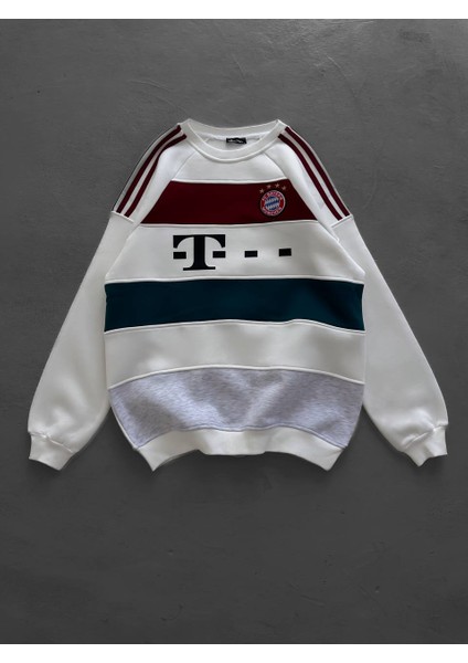 Bayern M Oversize Şardonlu Penye Sweat - B Munih 3 Iplik Şardonlu Sweatshırt modelleri