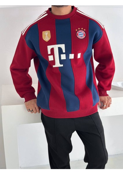 Bayern M Oversize Şardonlu Penye Sweat - B Munih 3 Iplik Şardonlu Sweatshırt fırsatları