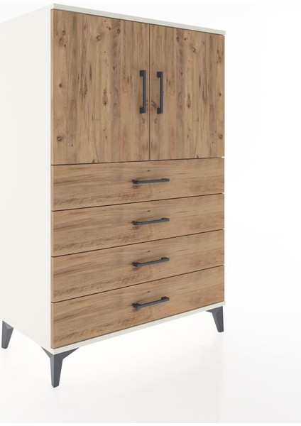 Hyperion Dolap 2 Raflı 4 Çekmeceli 2 Kapaklı 88X44X134 Aytaşı-Çam fiyatları