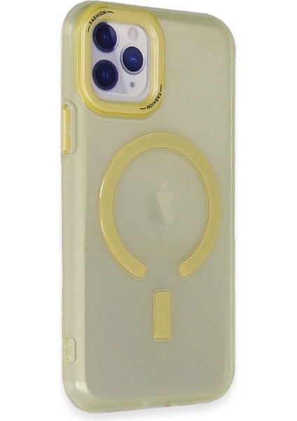 iPhone 11 Pro Max Kılıf Troy Magsafe Kapak - Sarı - MKR022314-3595