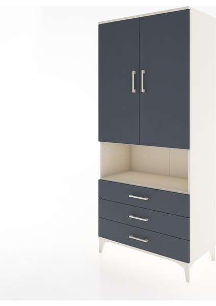 Hyperion Dolap 4 Raflı 3 Çekmeceli 2 Kapaklı 88X44X195 Aytaşı-Antrasit modelleri