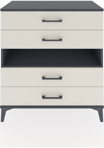 Hyperion Şifonyer Tek Raflı 4 Çekmeceli 88X44X96 Antrasit-Aytaşı