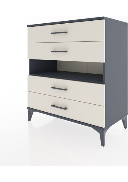 Hyperion Şifonyer Tek Raflı 4 Çekmeceli 88X44X96 Antrasit-Aytaşı modelleri