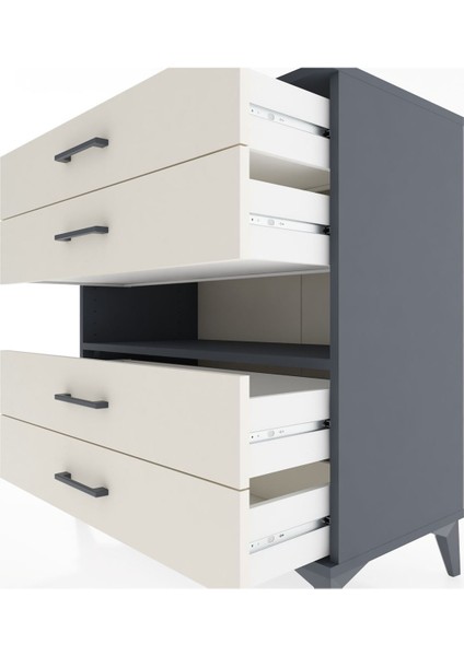 Hyperion Şifonyer Tek Raflı 4 Çekmeceli 88X44X96 Antrasit-Aytaşı indirimleri