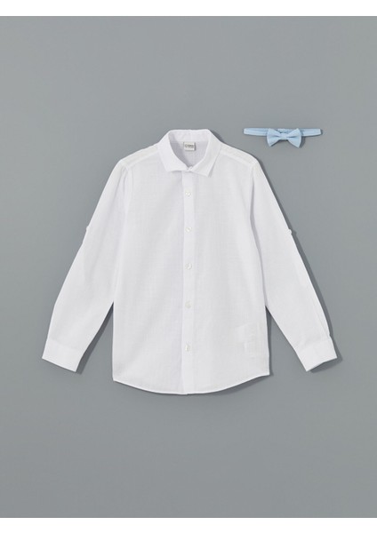 Yeni Sezon Basic Uzun Kollu Erkek Çocuk Gömlek ve Papyon modelleri