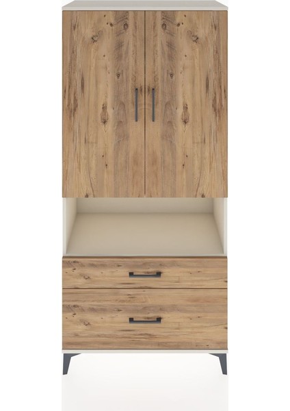 Hyperion Dolap 4 Raflı 2 Çekmeceli 2 Kapaklı 88X44X195 Aytaşı-Çam