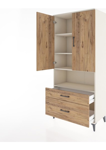 Hyperion Dolap 4 Raflı 2 Çekmeceli 2 Kapaklı 88X44X195 Aytaşı-Çam fırsatları