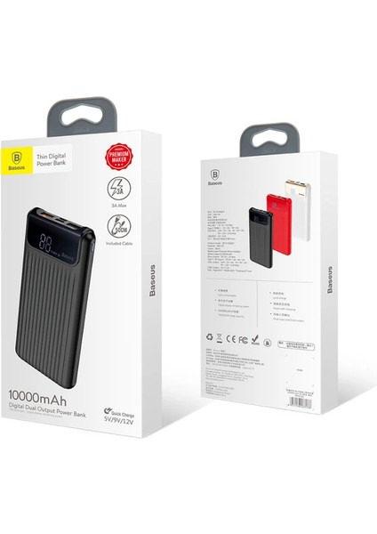Baseus Thin QC3.0A 10000 Mah Hızlı Şarj Harici Şarj Power BANK-(1903)