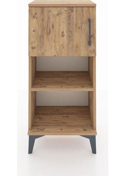 Arges Komodin 2 Raflı Tek Kapaklı 44X30X96 Çam-Çam