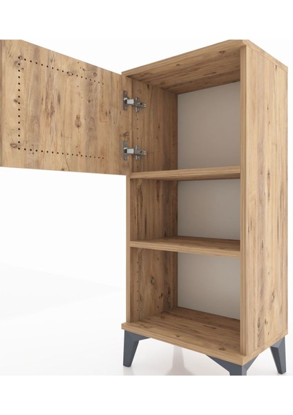 Arges Komodin 2 Raflı Tek Kapaklı 44X30X96 Çam-Çam indirimleri