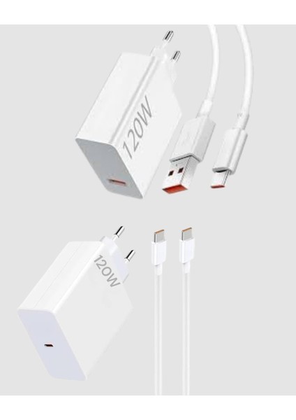 120W Süper Hızlı Şarj Adaptörü – Type-C Kablo Dahil, Yüksek Voltaj Korumalı fiyatları
