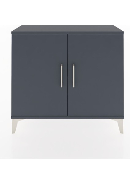 Arges Şifonyer Tek Raflı 2 Kapaklı 88X30X80 Antrasit-Antrasit