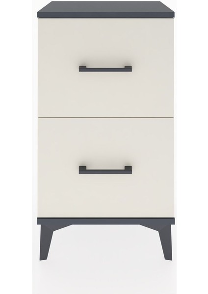 Arges Komodin Tek Raflı 2 Çekmeceli 44X30X80 Antrasit-Aytaşı fiyatları