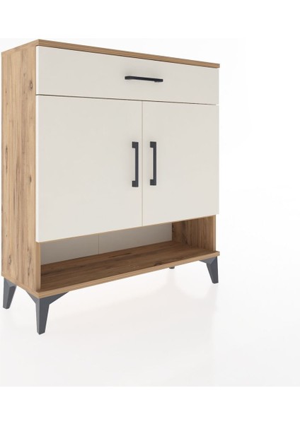 Arges Şifonyer 2 Raflı Tek Çekmeceli 2 Kapaklı 88X30X96 Çam-Aytaşı fiyatları