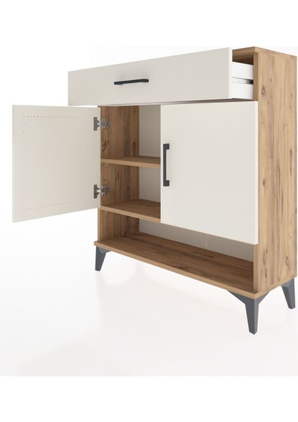 Arges Şifonyer 2 Raflı Tek Çekmeceli 2 Kapaklı 88X30X96 Çam-Aytaşı fırsatları